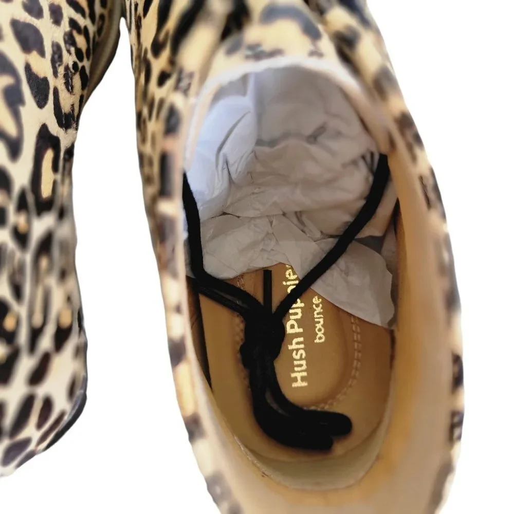 New - HUSH PUPPIES Haircalf Comfort Chukkas Leopard Women | 6.5